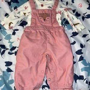 Newborn Fox outfit with shirt & overalls